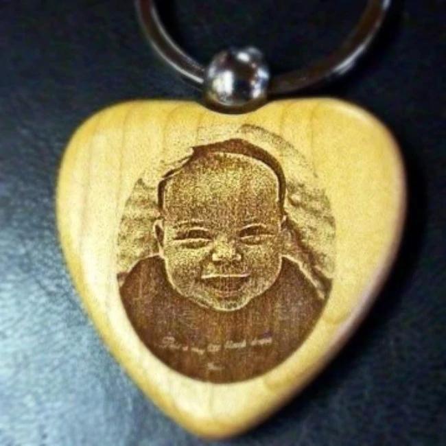 Our keychain engraved with your picture is a perfect affordable photo gift, etched photo key chain, personalized keychain | Enchanted Memories