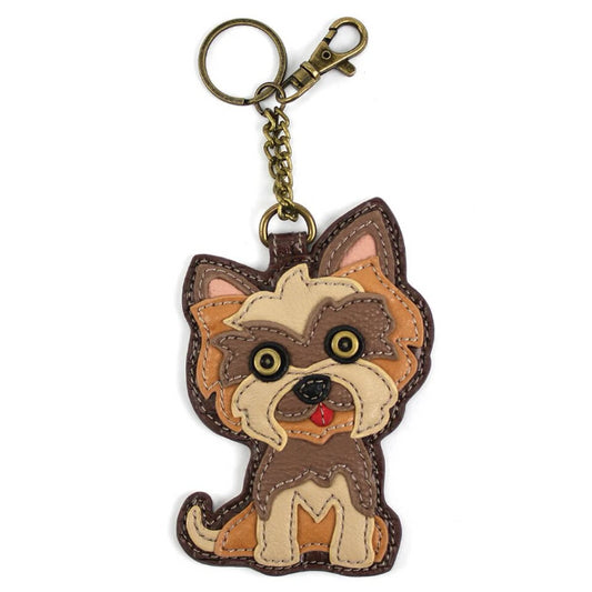 CHALA Yorkie Key Fob, Coin Purse, Purse Charm - Enchanted Memories, Custom Engraving & Unique Gifts