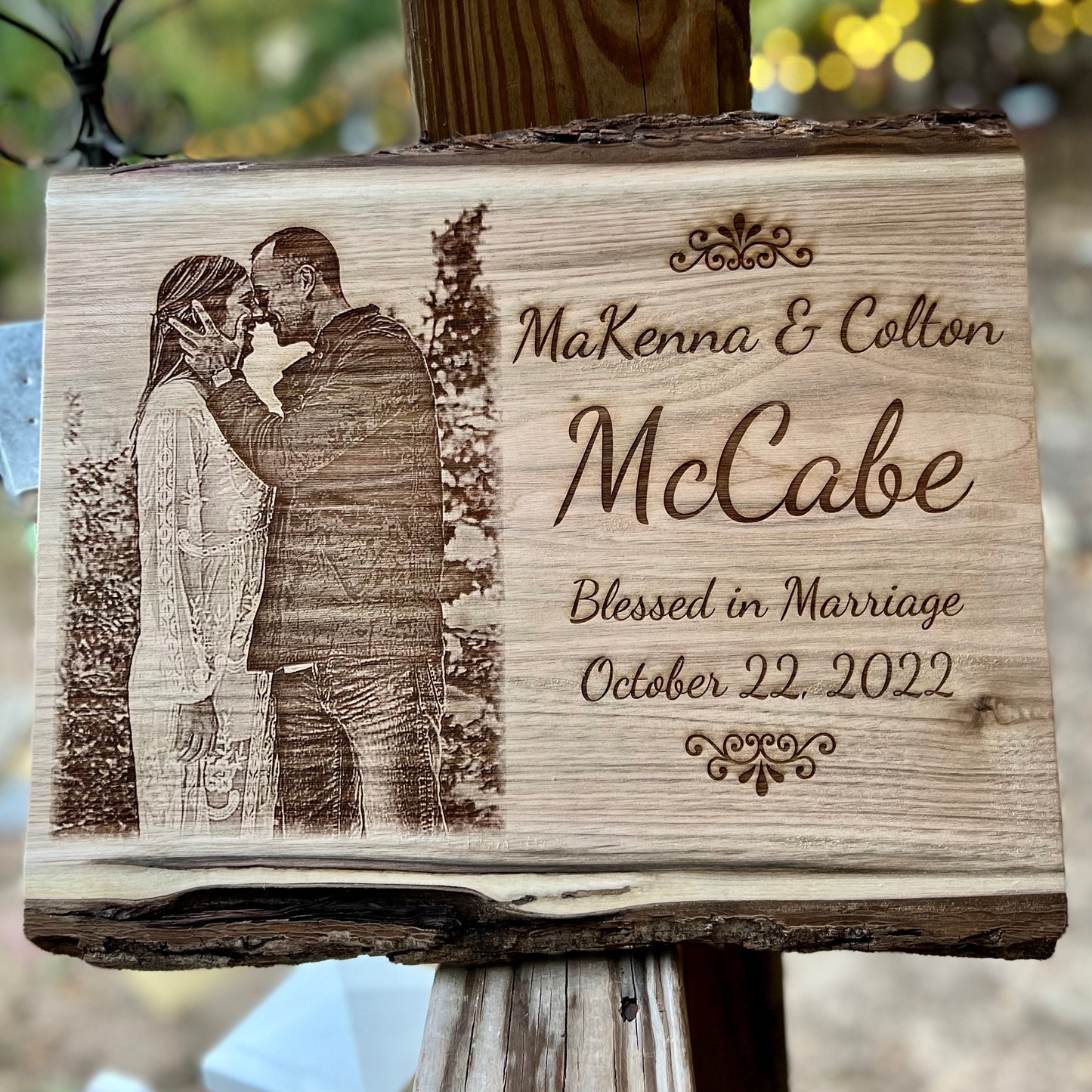 Wooden Photo Plaque for Couples