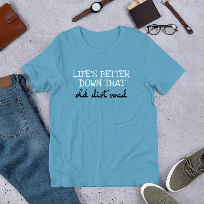 Old Dirt Road - Custom Short Sleeve Unisex T-Shirt - Enchanted Memories, Custom Engraving & Unique Gifts