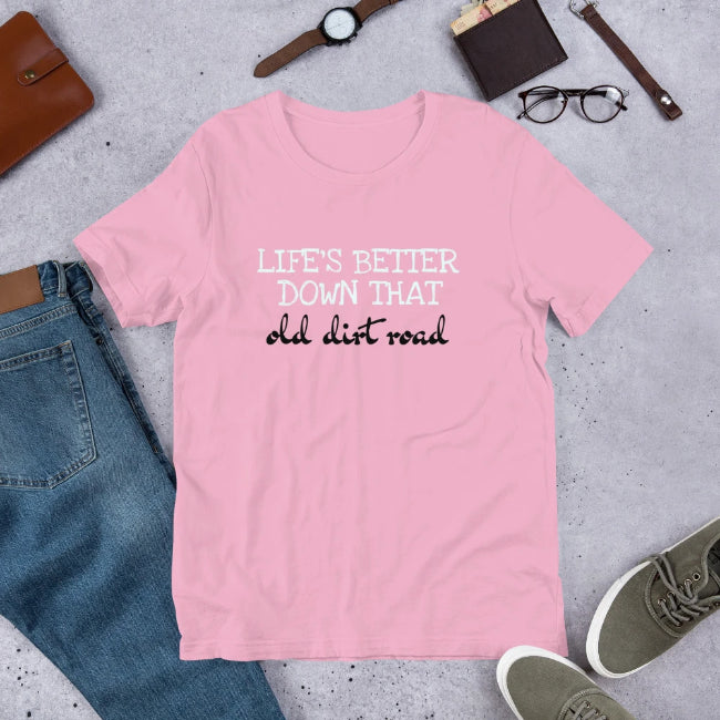 Old Dirt Road - Custom Short Sleeve Unisex T-Shirt - Enchanted Memories, Custom Engraving & Unique Gifts