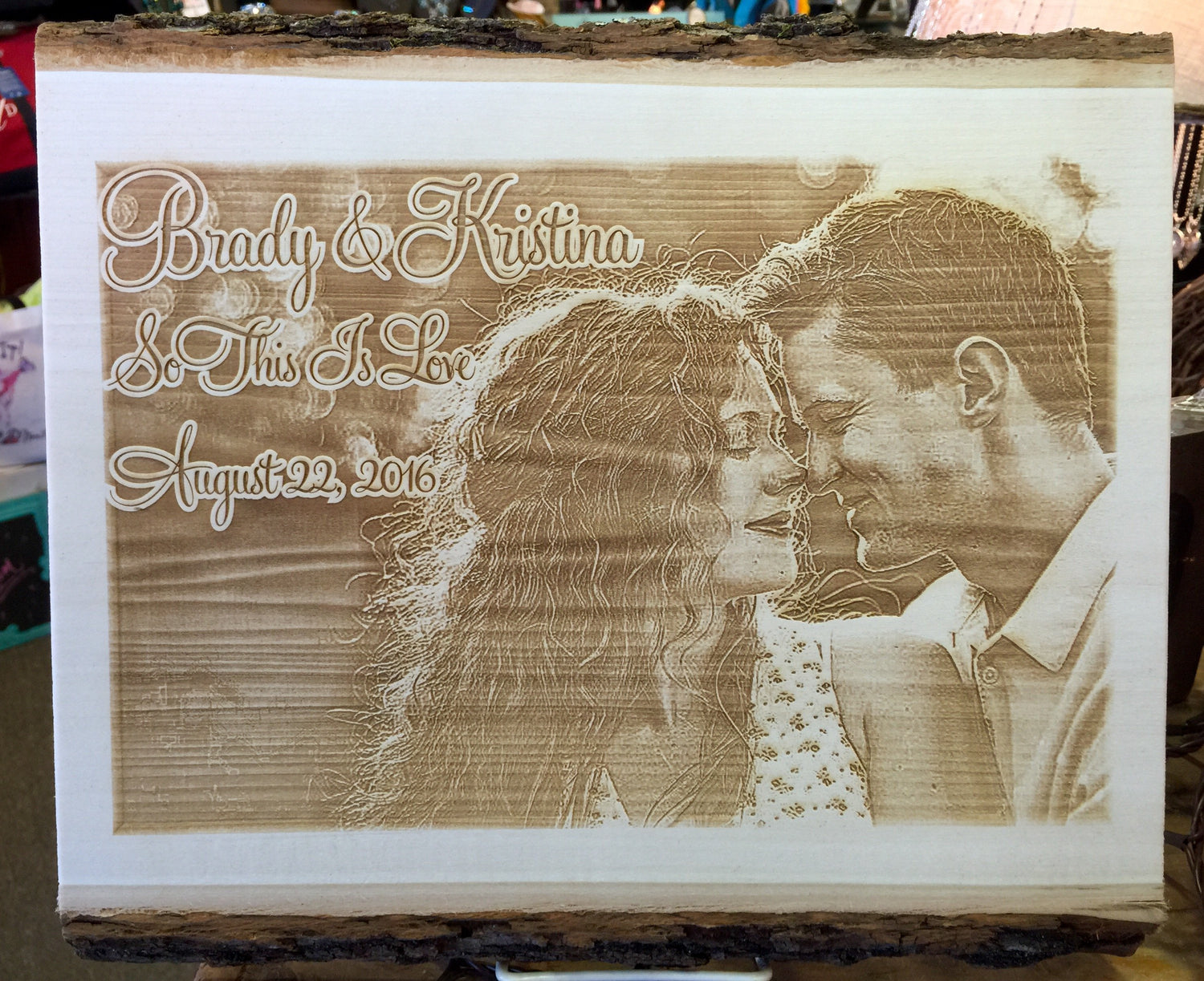 Engraved Photo Wedding or Anniversary Plaque Gift