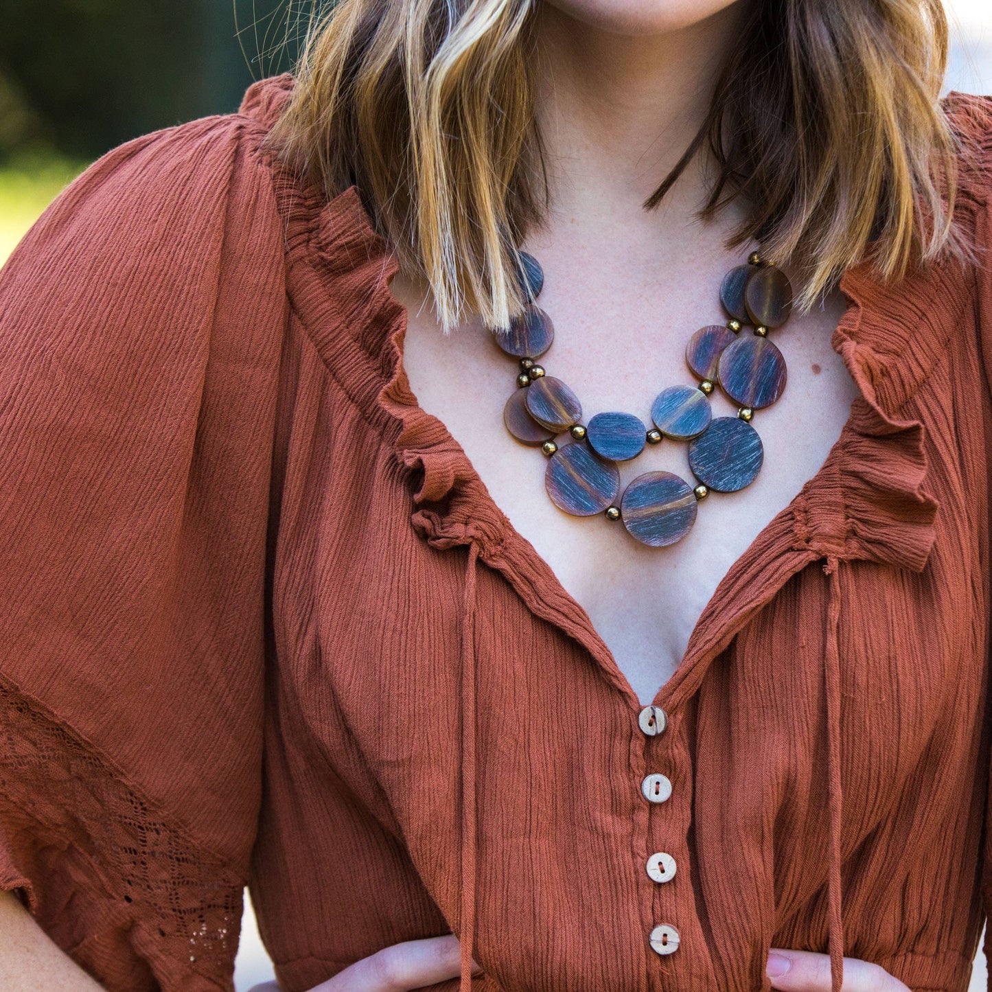 Omala Autumn Neutrals Collection Necklace - Discs Necklace
