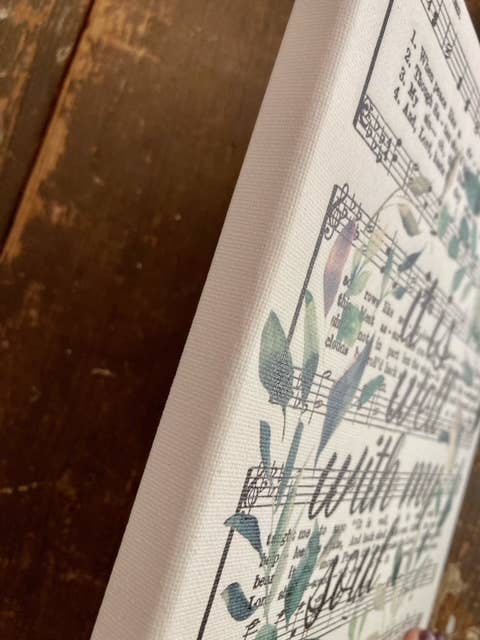 It Is Well With My Soul Hymn Floral Canvas Art Print, church