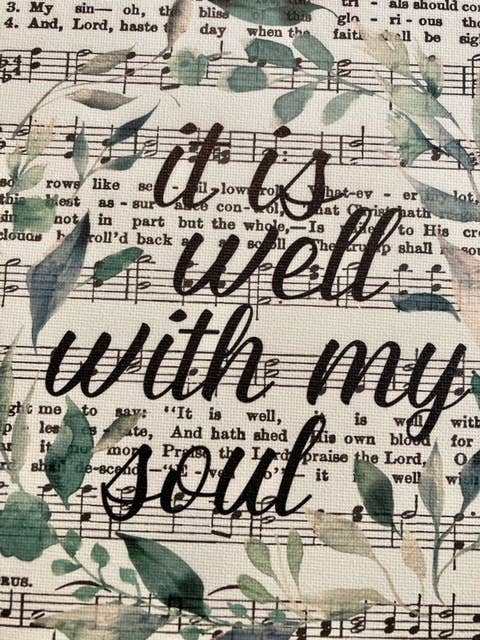 It Is Well With My Soul Hymn Floral Canvas Art Print, church