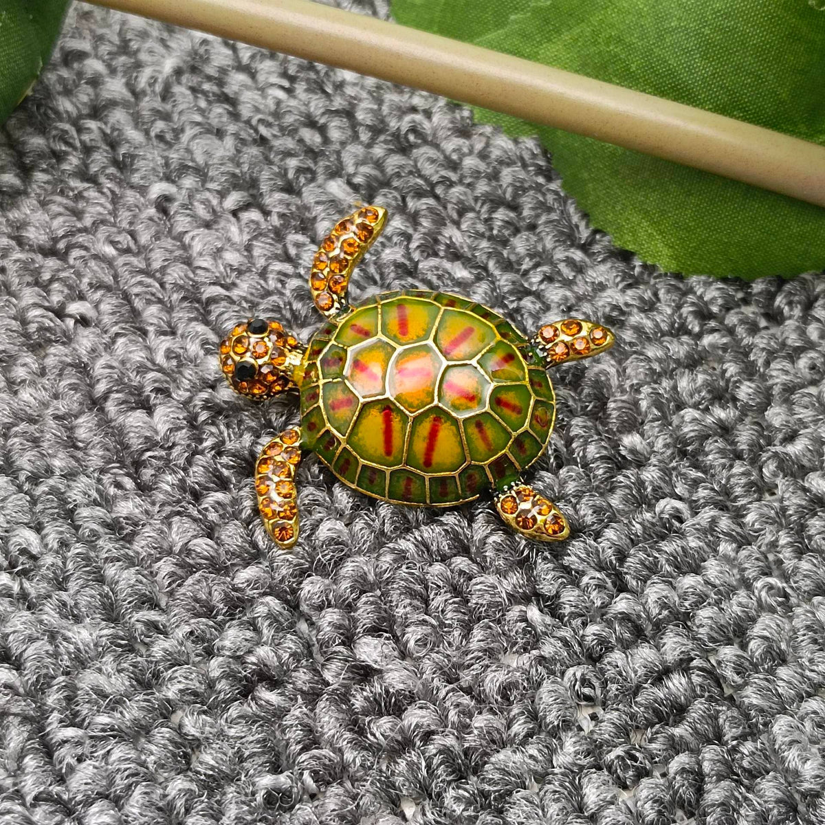 Enamel Turtle Brooch