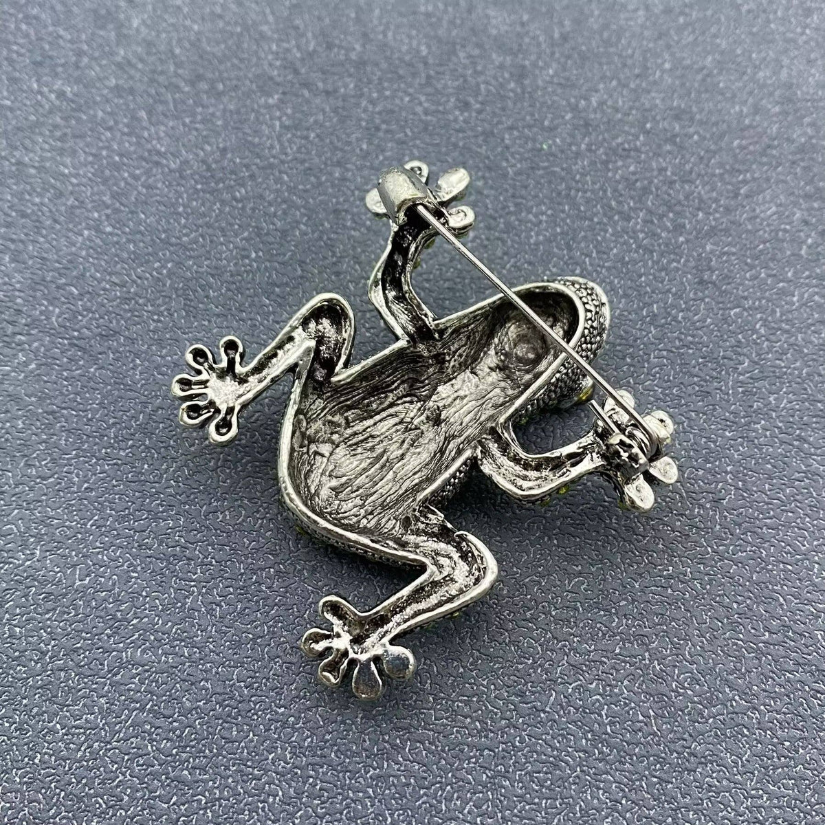 Rhinestone Frog Brooch