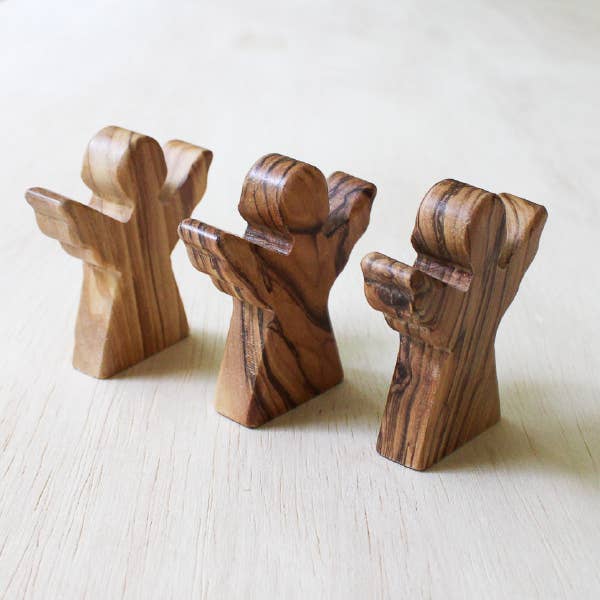Olive Wood Standing Angels