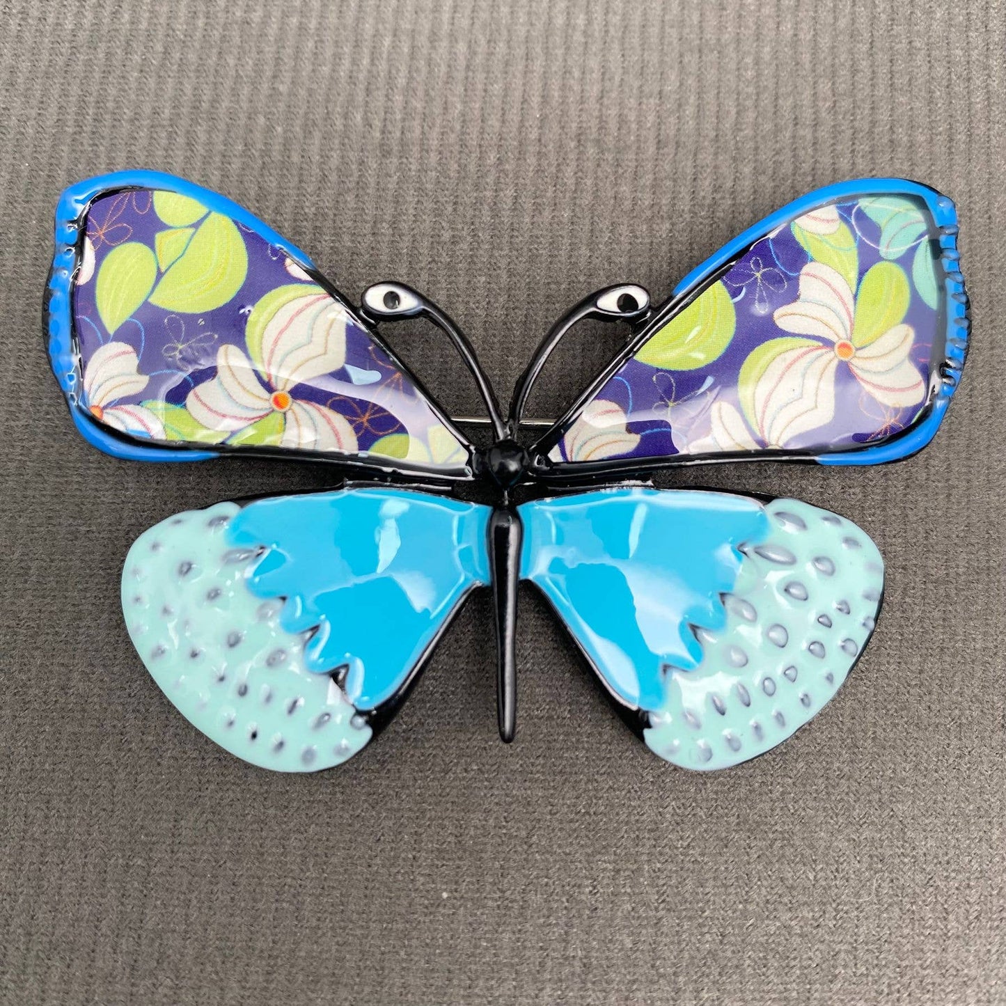 Colored Enamel Butterfly Brooch