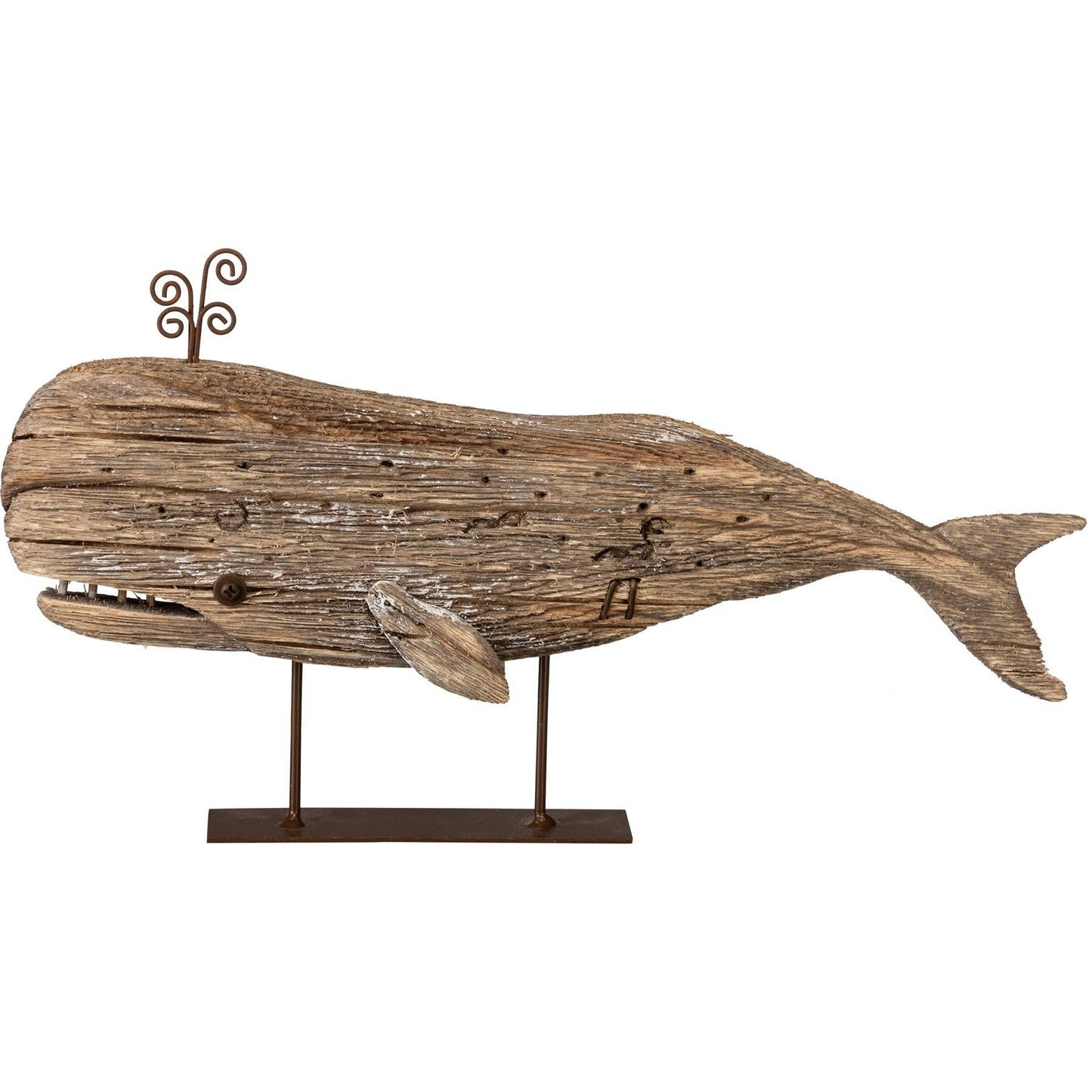 Large Wooden Whale Sitter