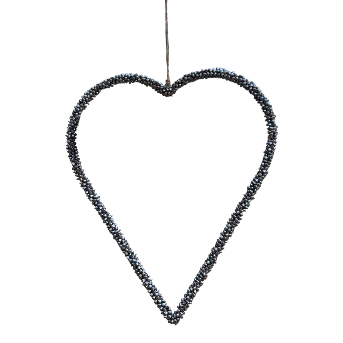 Hanging Jingle Bell Nickel-Plated Heart Wreath-Garden Bell