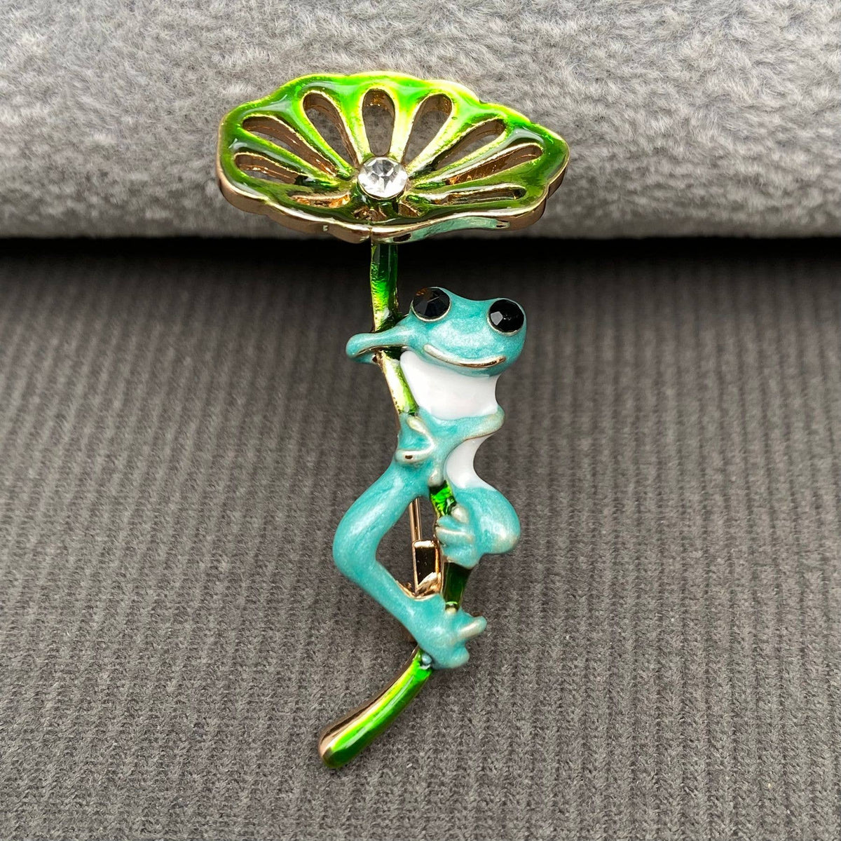 Enamel Frog Brooch