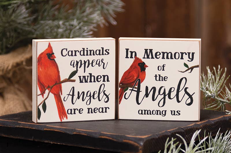 Cardinals Appear Square Block, 2 Assorted