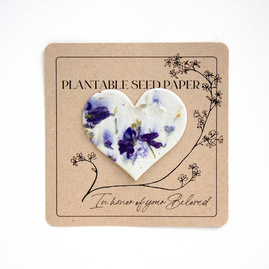 Plantable Seed Paper (Indigo) - Memorial, Sympathy, Tribute