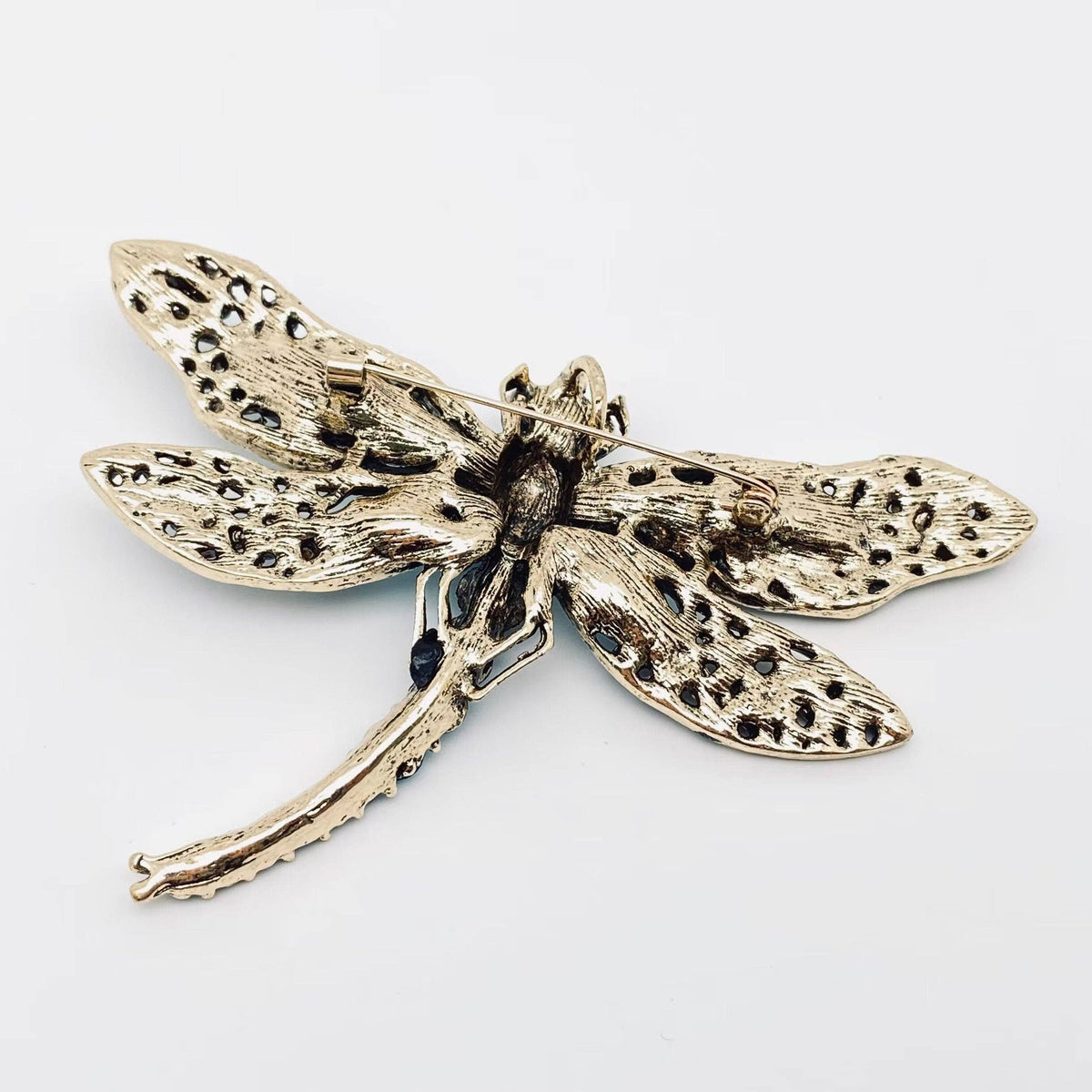 Rhinestone Glass Drill Dragonfly Brooch, Clothes Pin