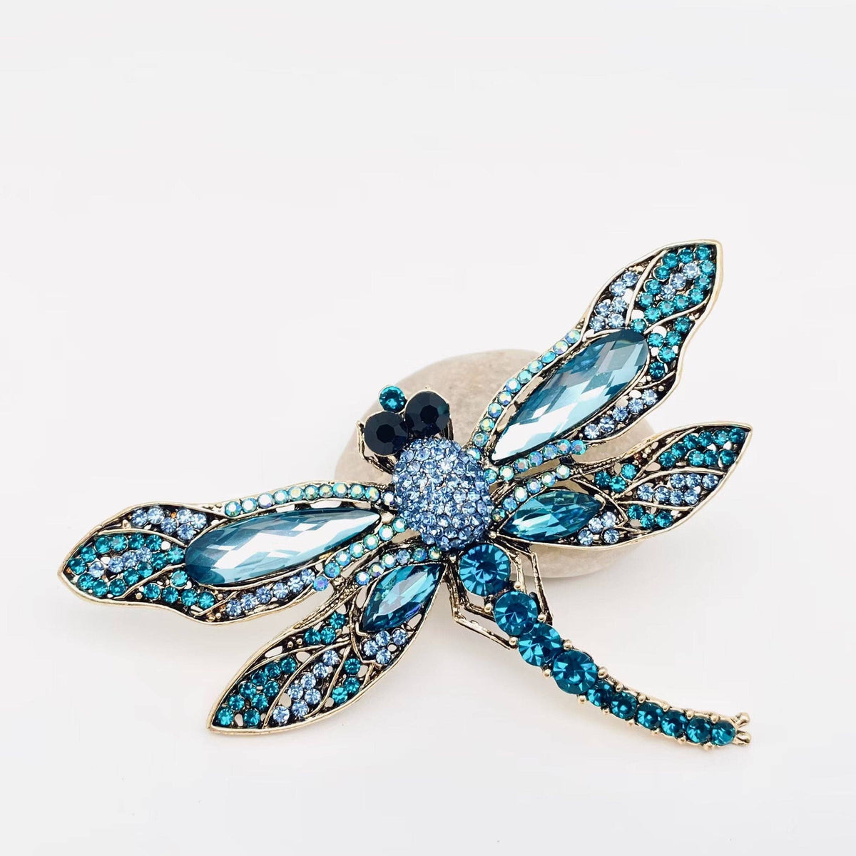 Rhinestone Glass Drill Dragonfly Brooch, Clothes Pin
