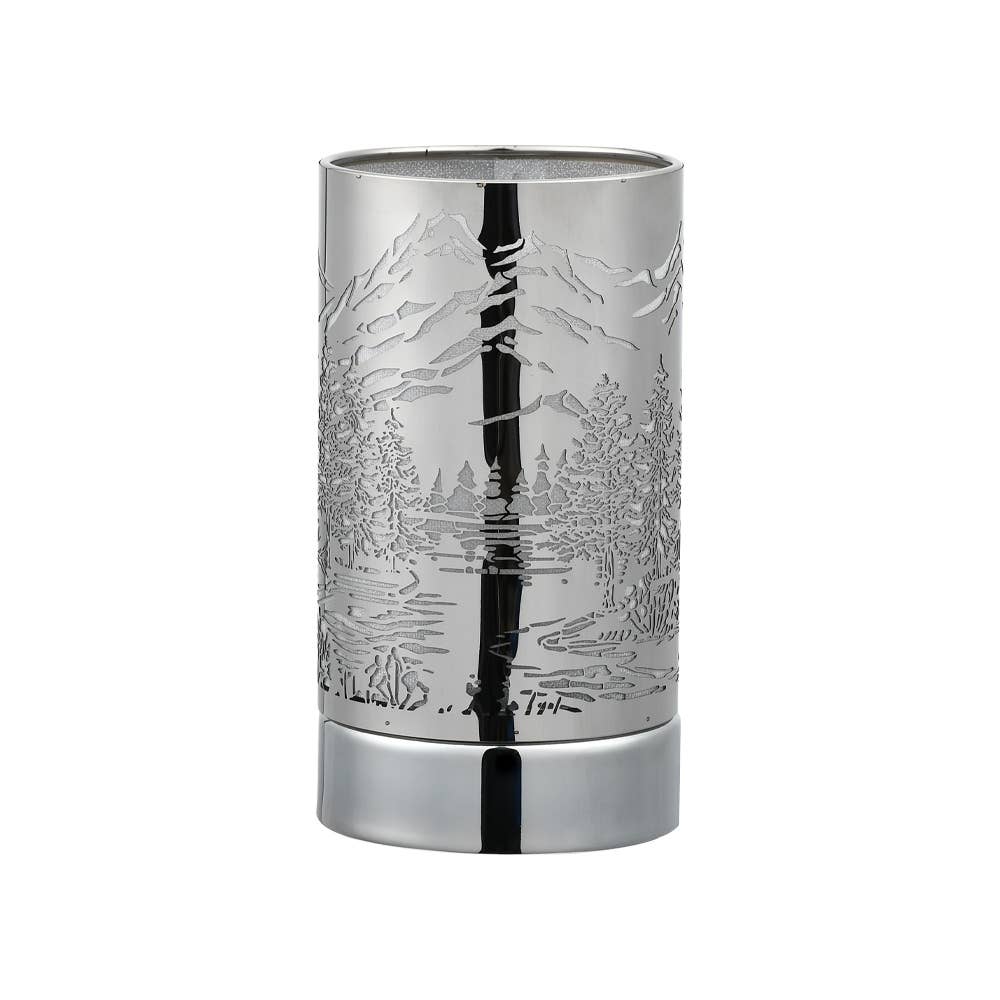 7" Touch lamp/Oil burner/Wax warmer-Silver Mountain Scene