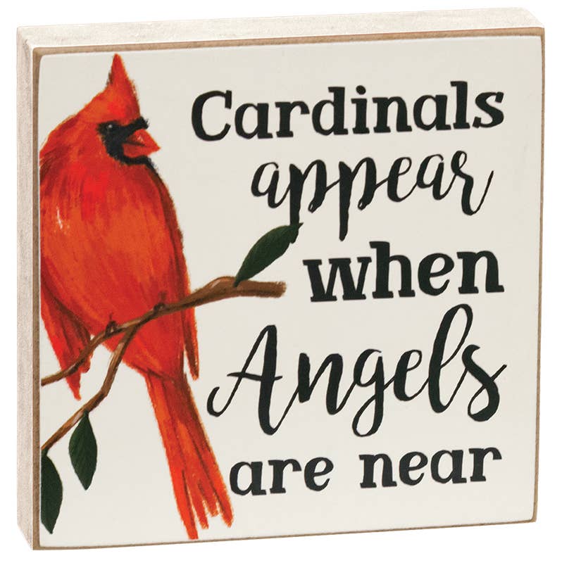 Cardinals Appear Square Block, 2 Assorted