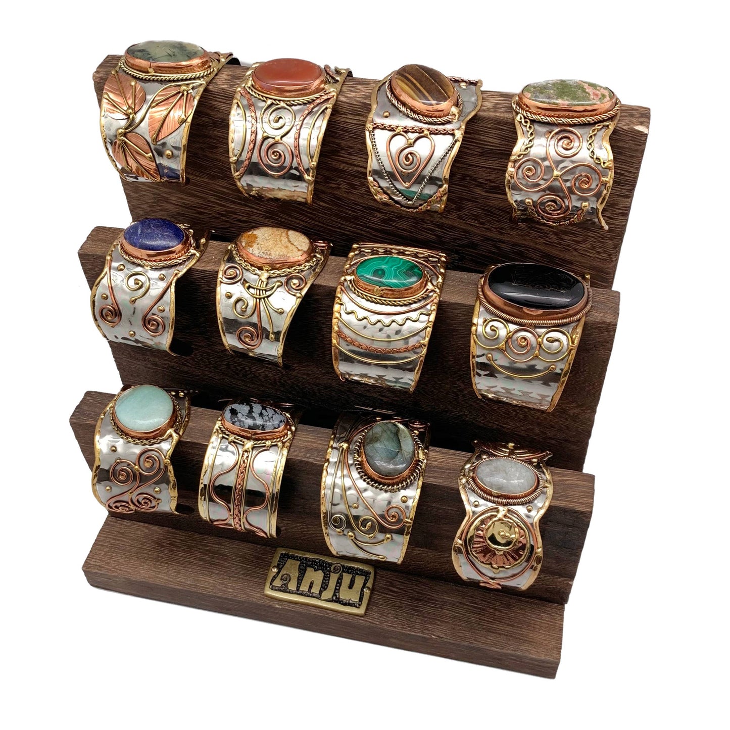 Anju Jewelry - Metal Cuffs w/Semiprecious Stone