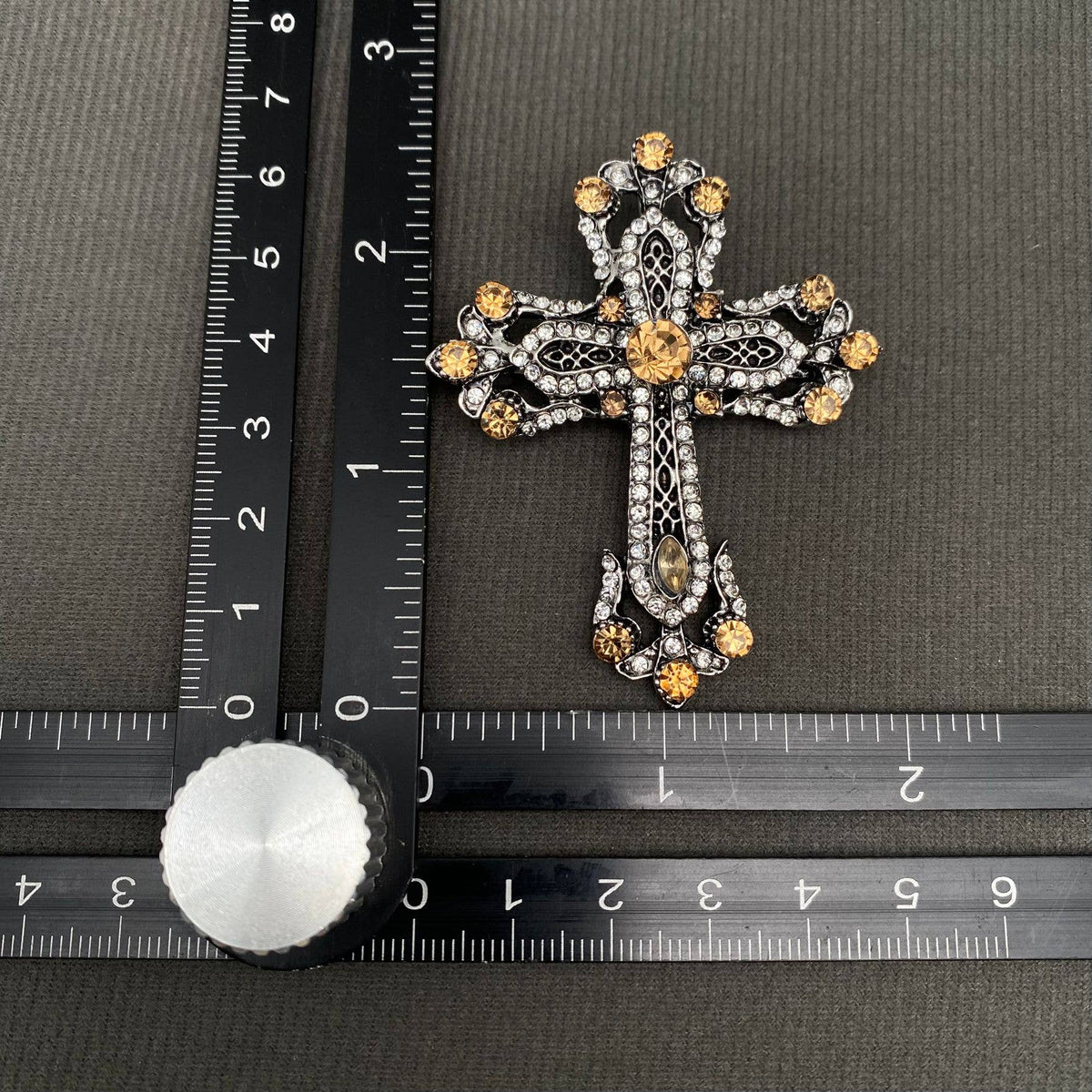 Rhinestone Cross Brooch