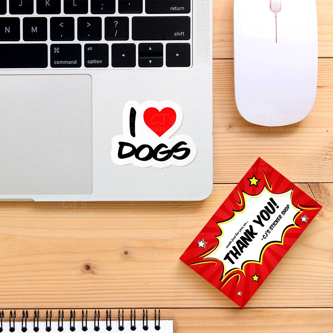 I Love Dogs Sticker Vinyl Decal