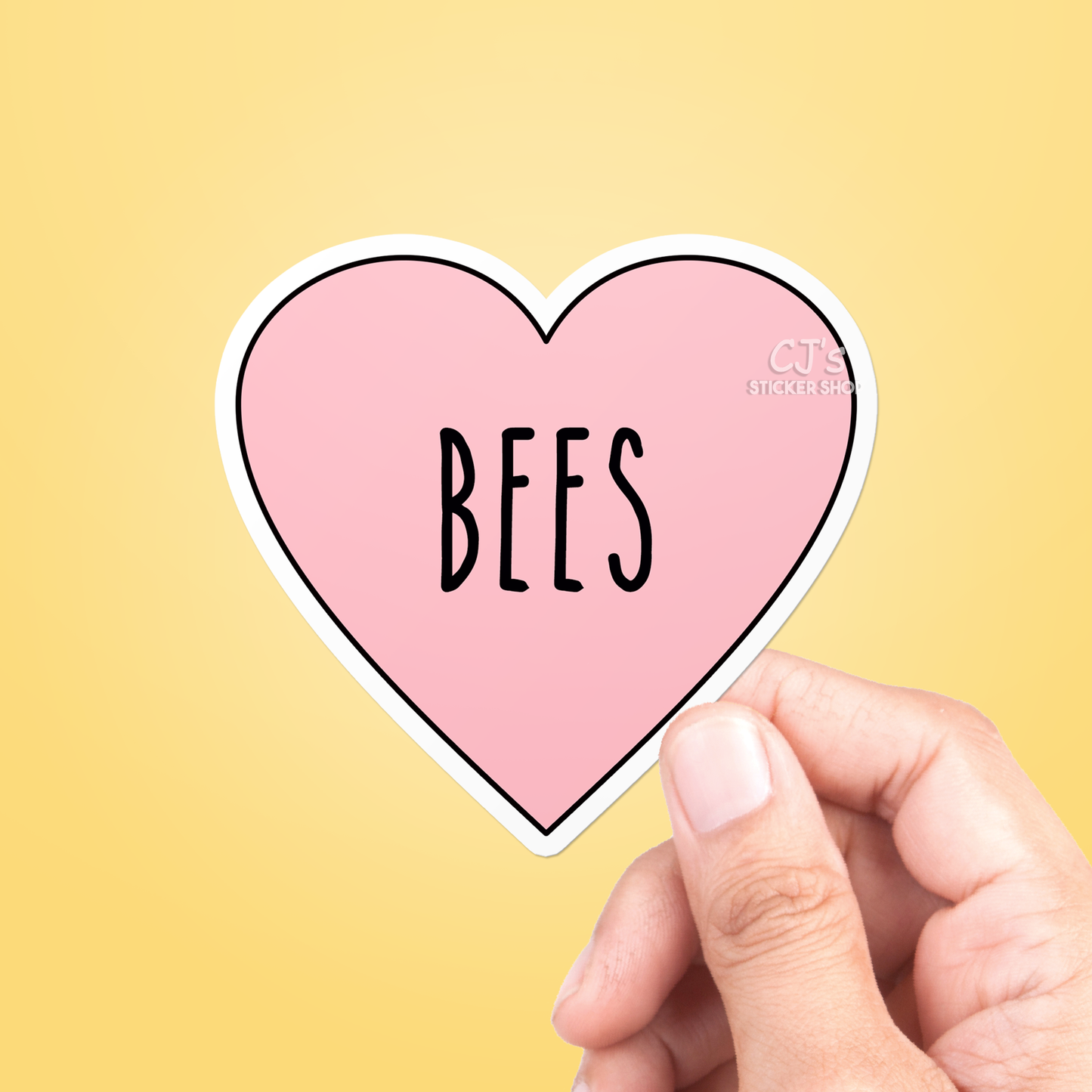 I Love Bees Heart Sticker Vinyl Decal