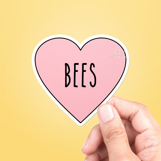 I Love Bees Heart Sticker Vinyl Decal