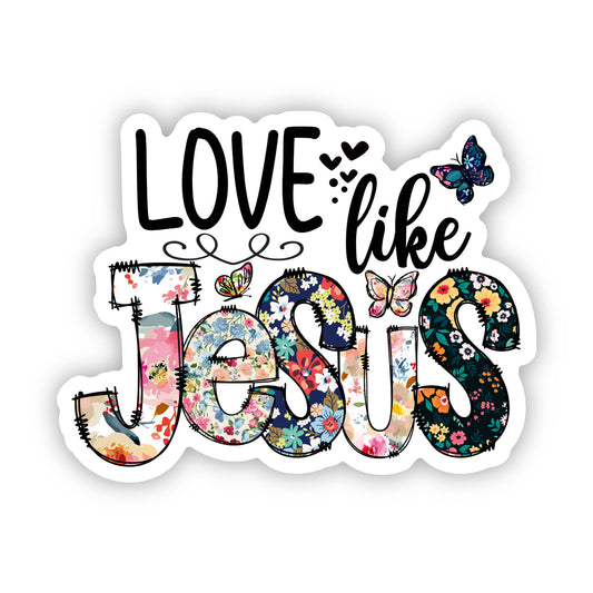 Love Like Jesus Floral Vinyl, Sticker, 3x3 in. 