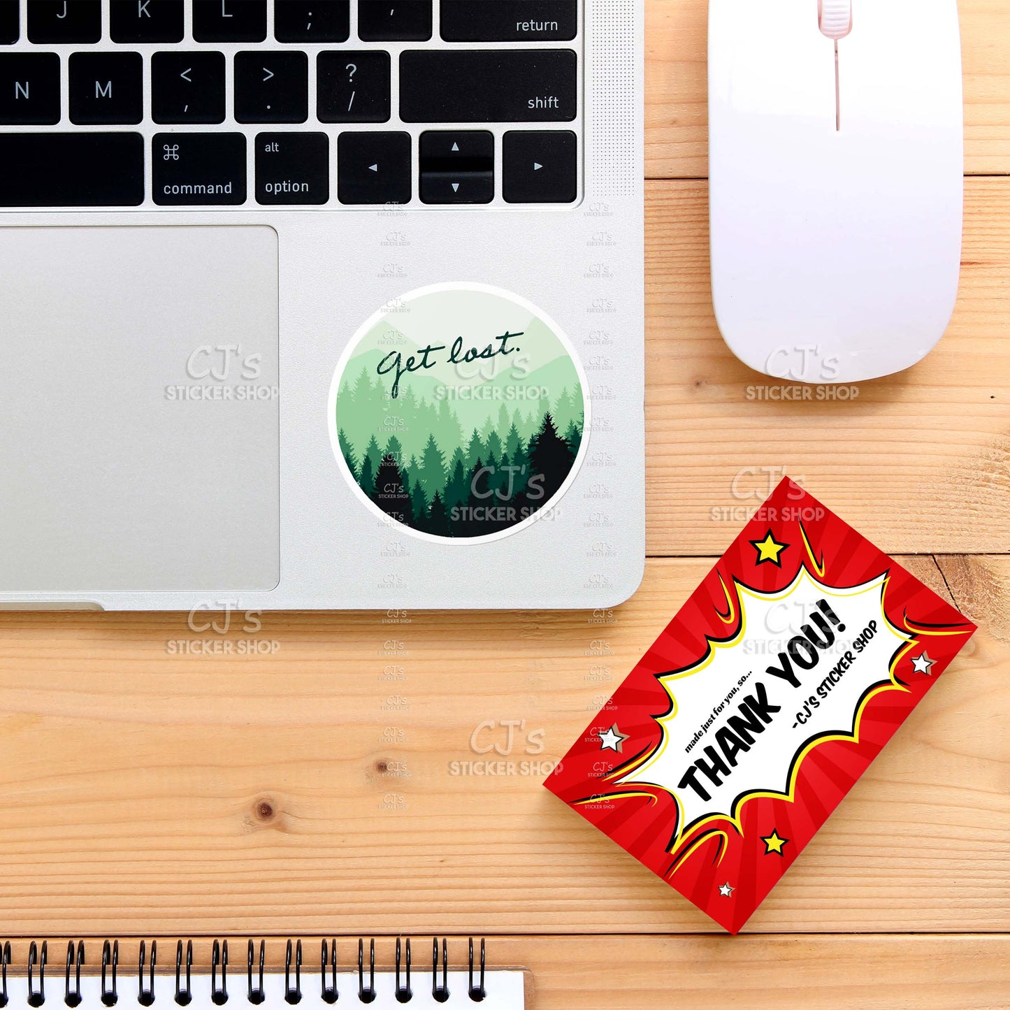 Get Lost Woods Circle Sticker