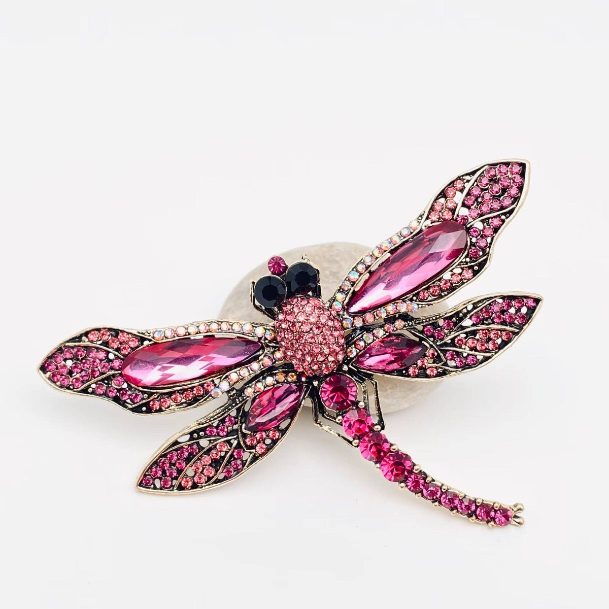 Rhinestone Glass Drill Dragonfly Brooch, Clothes Pin