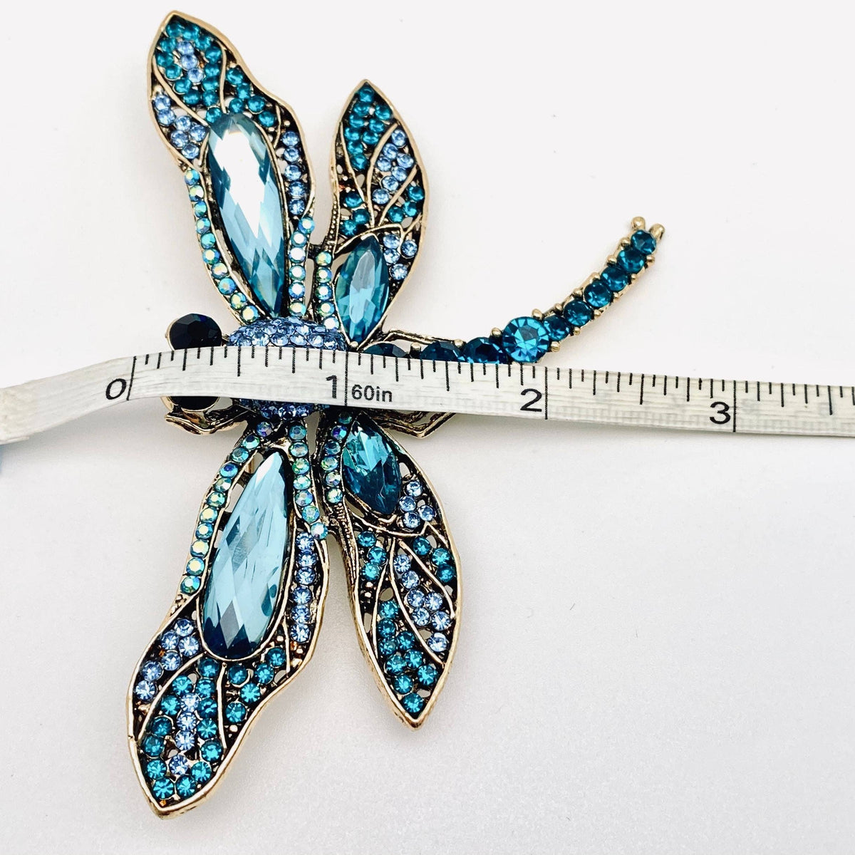 Rhinestone Glass Drill Dragonfly Brooch, Clothes Pin