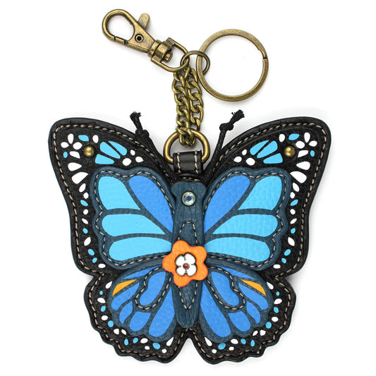 CHALA Blue Butterfly Key Fob, Purse Charm