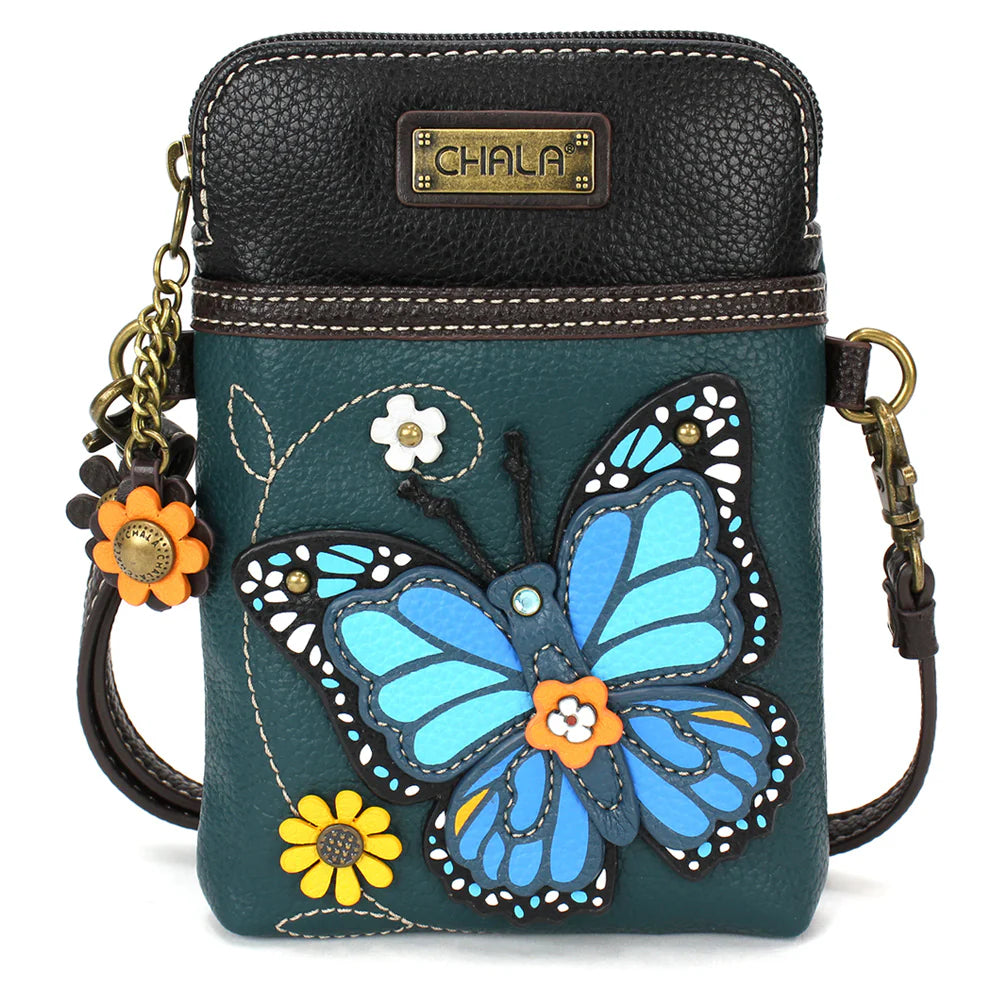CHALA Crossbody Cell Phone Case - Blue Butterfly