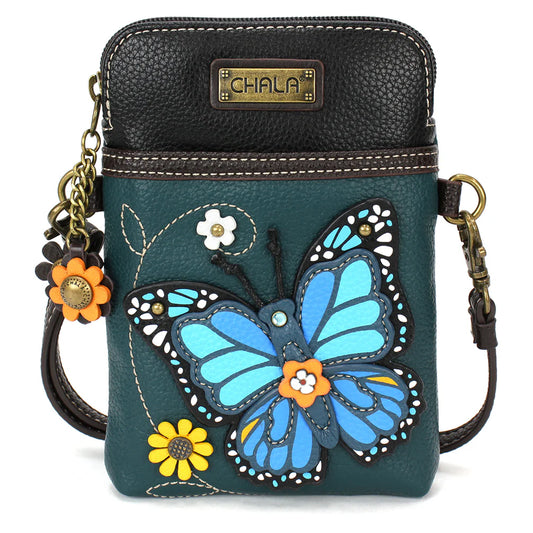 CHALA Crossbody Cell Phone Case - Blue Butterfly