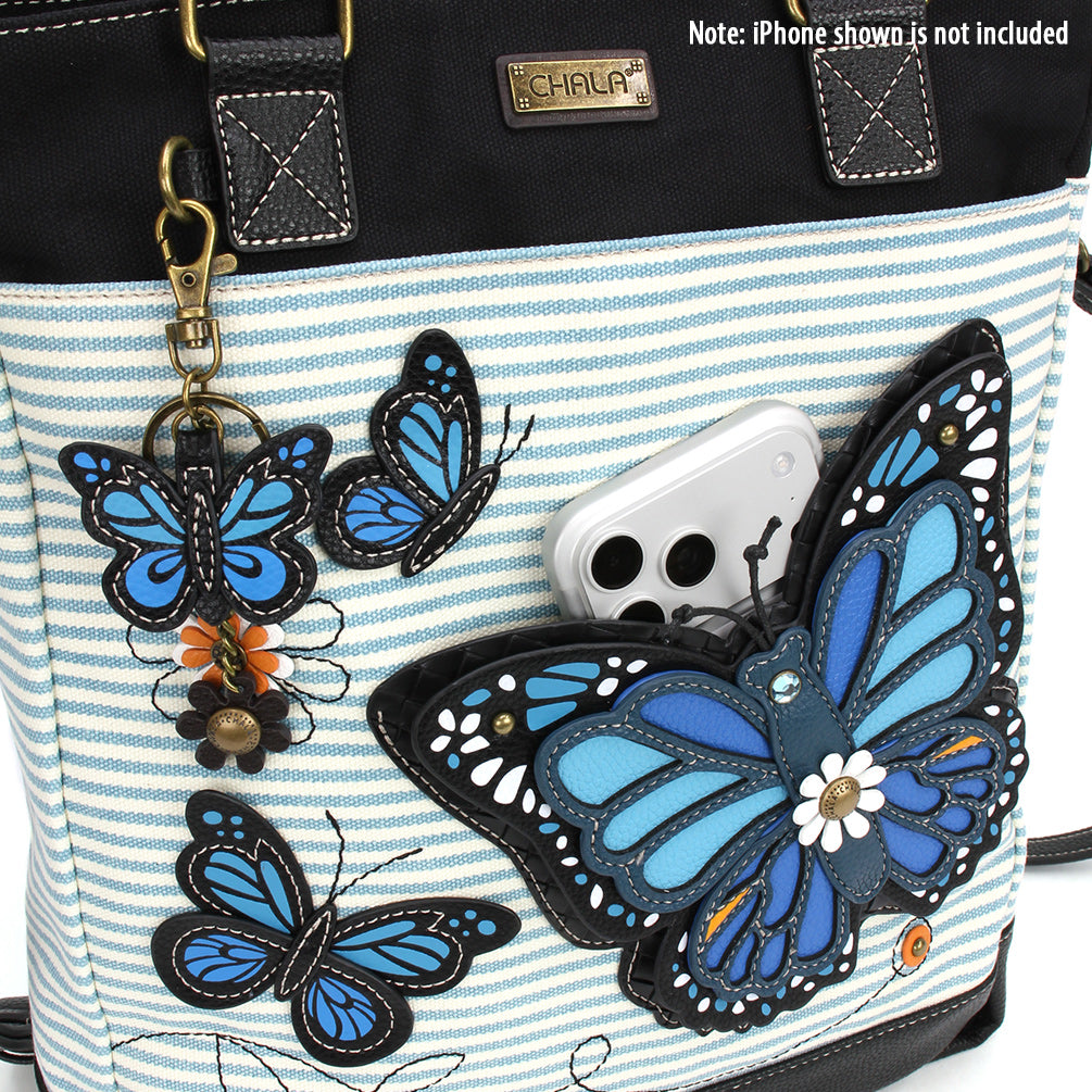 CHALA Work Tote Blue Butterfly