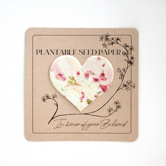 Plantable Seed Paper - Memorial, Sympathy, Tribute