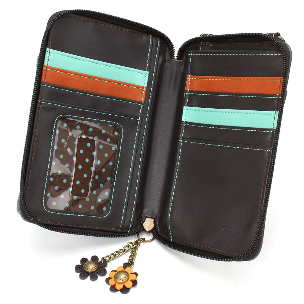 CHALA Crossbody Cellphone Case Wallet - Blue Butterfly