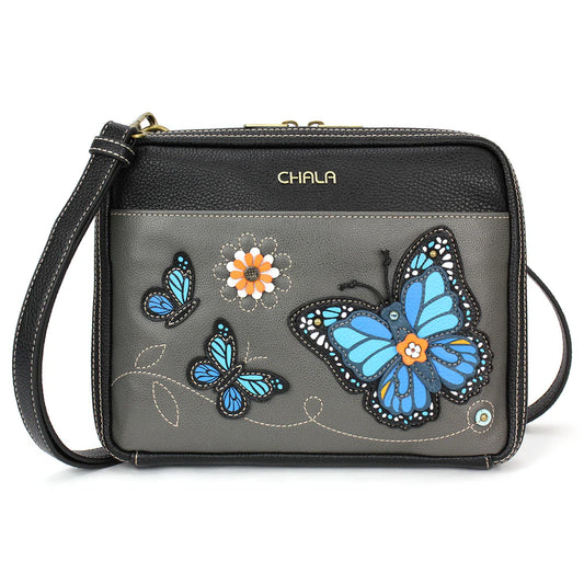 CHALA Companion Organizer Crossbody Purse - Blue Butterfly