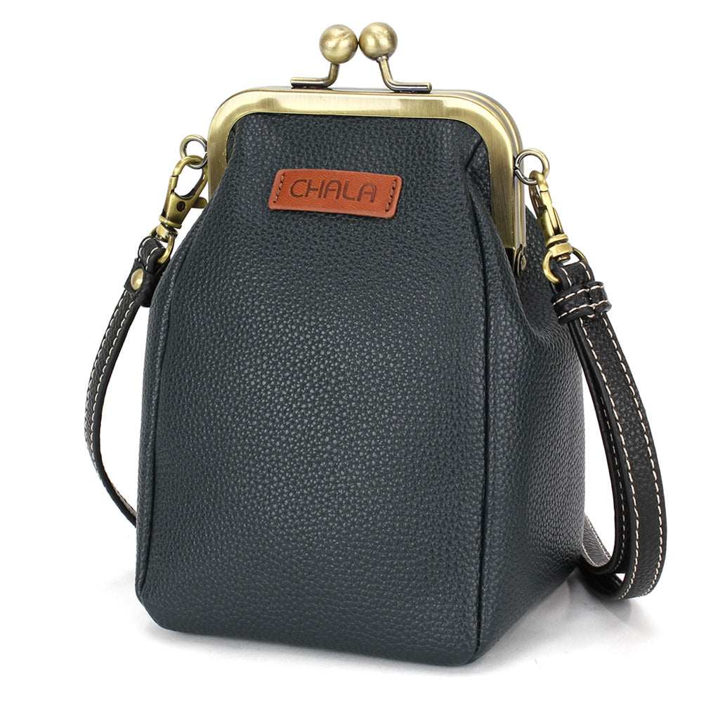 CHALA - Kisslock Cellphone Crossbody - Blue Butterfly