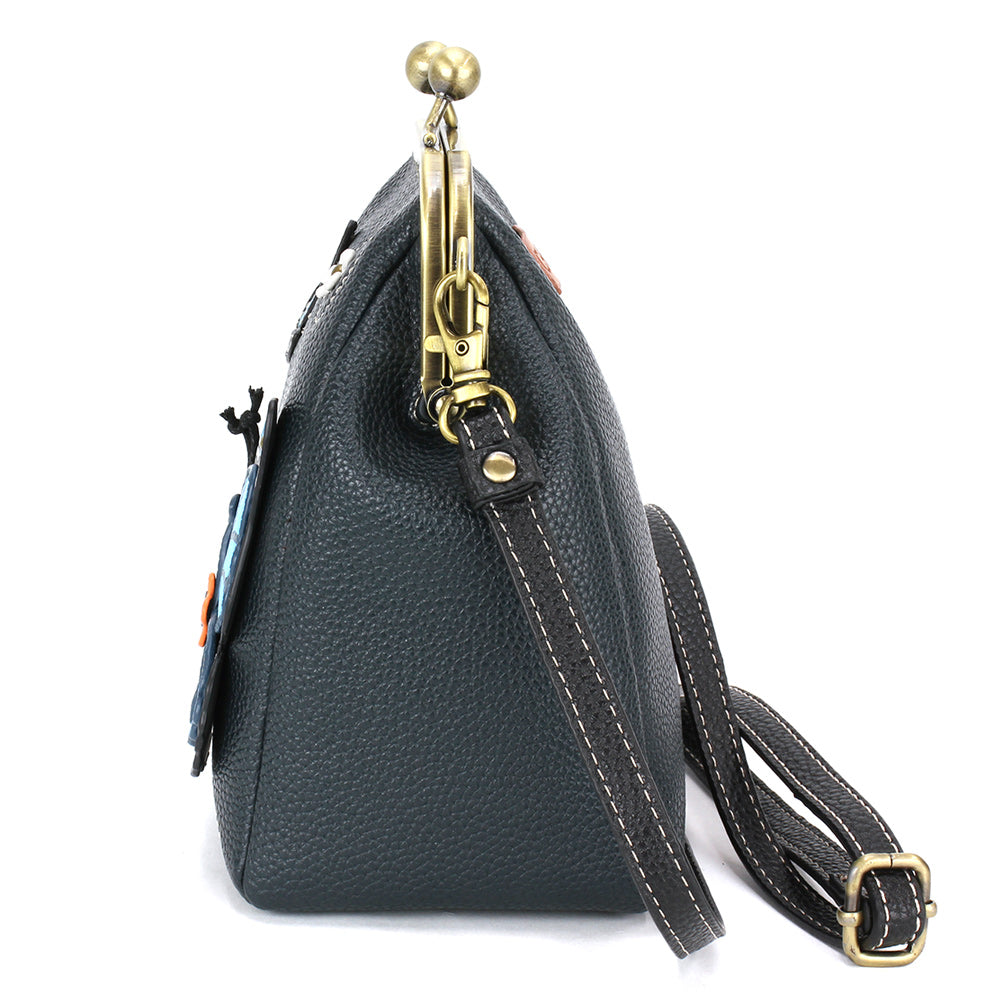 CHALA - Kisslock Cellphone Crossbody - Blue Butterfly