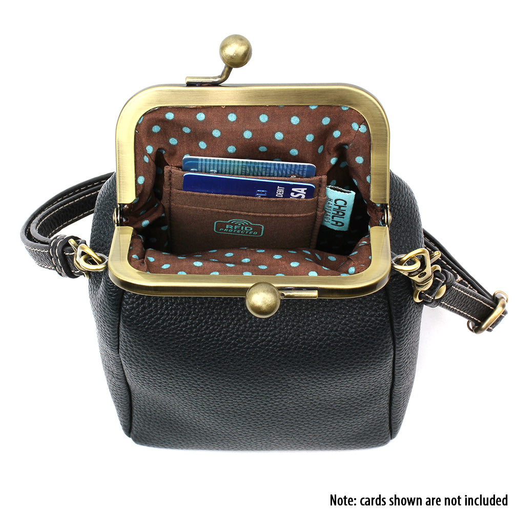 CHALA - Kisslock Cellphone Crossbody - Blue Butterfly