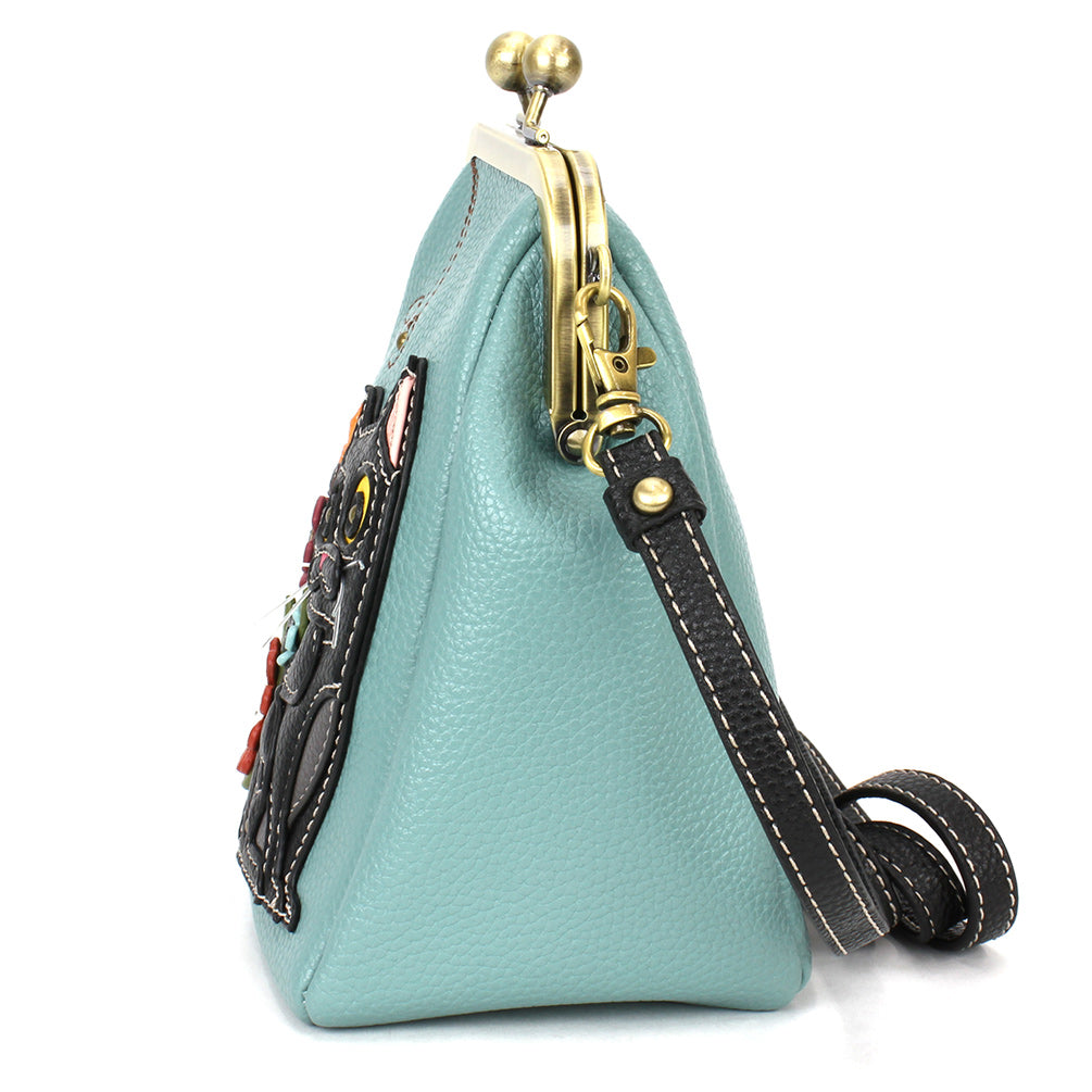 CHALA - Kisslock Cellphone Crossbody - Black Cat
