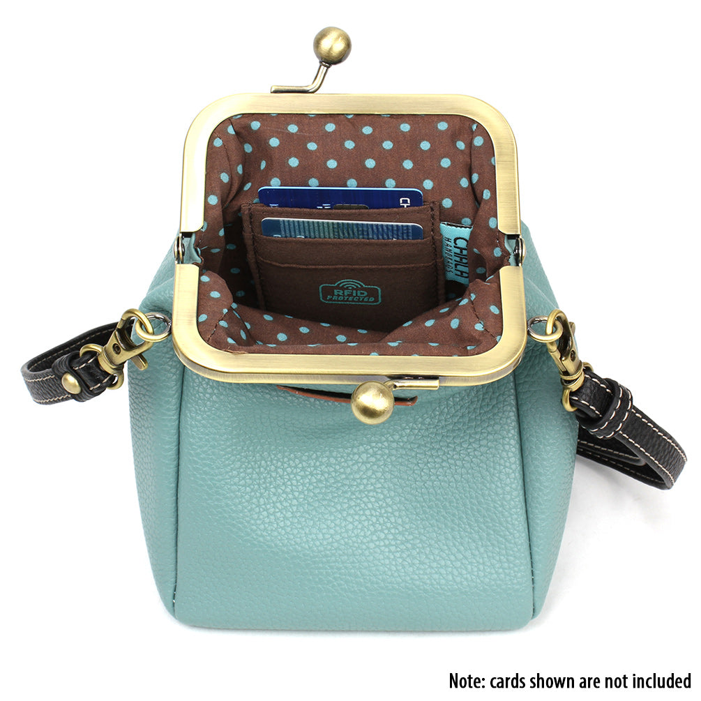 CHALA - Kisslock Cellphone Crossbody - Black Cat