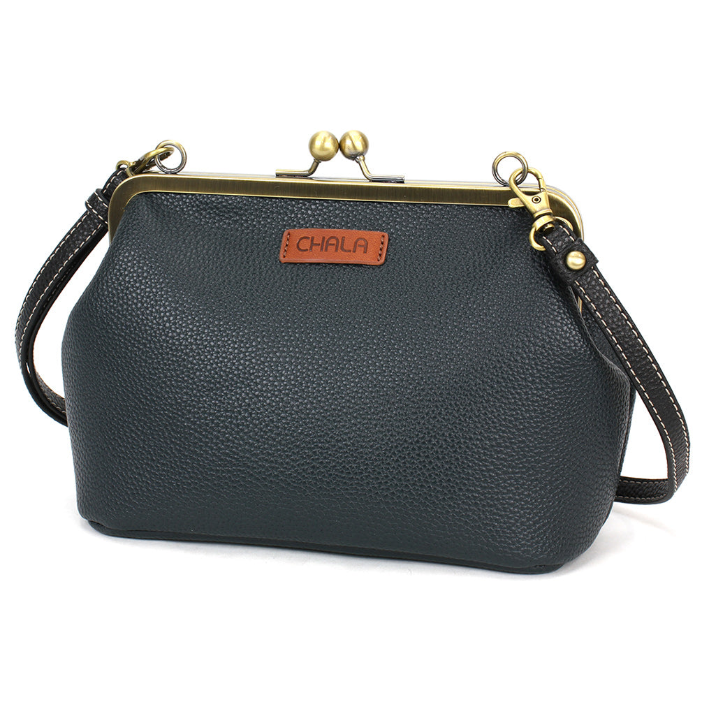 CHALA - Kisslock Crossbody Purse - Blue Butterfly