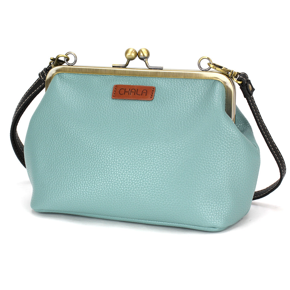 CHALA - Kisslock Crossbody Purse - Black Cat