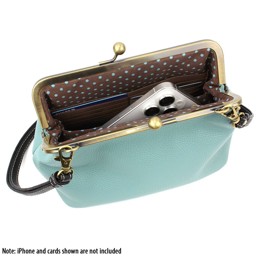 CHALA - Kisslock Crossbody Purse - Black Cat