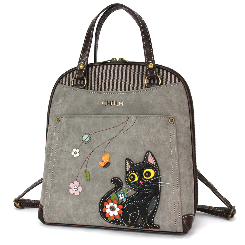 CHALA Convertible Backpack Purse - Black Cat