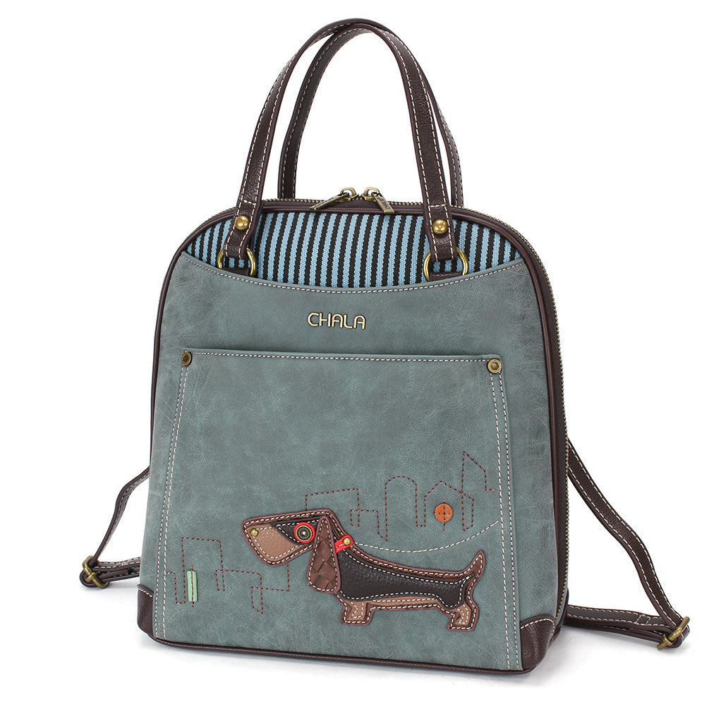CHALA Convertible Backpack Purse - Wiener Dog