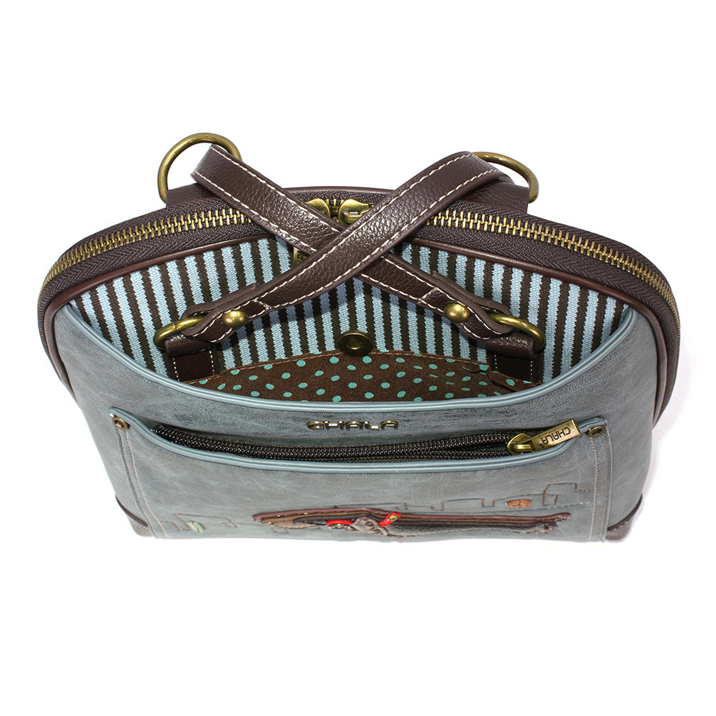 CHALA Convertible Backpack Purse - Wiener Dog