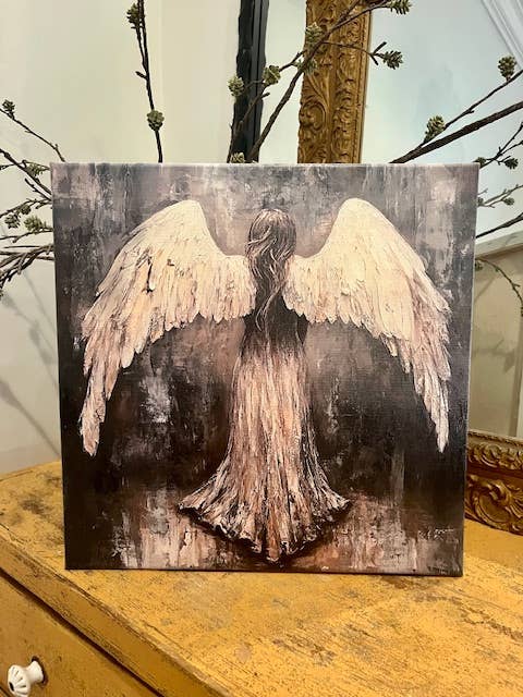 Angel Canvas art print, Spiritual home decor, Christian art